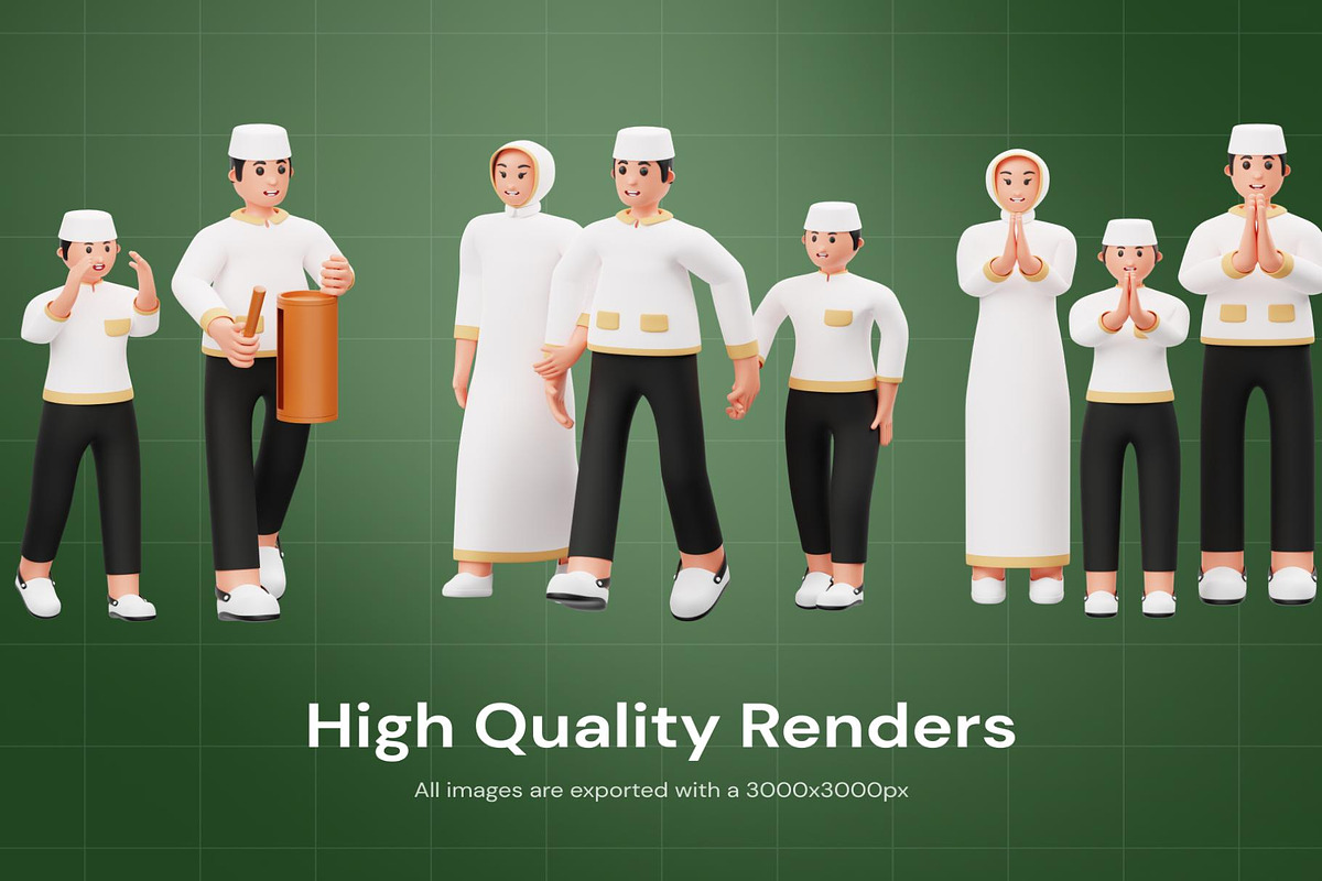 Muslim Ramadan 3D Character, an Object 3D Model by Lumina_ui_ux202 (Photo 3 of 6)