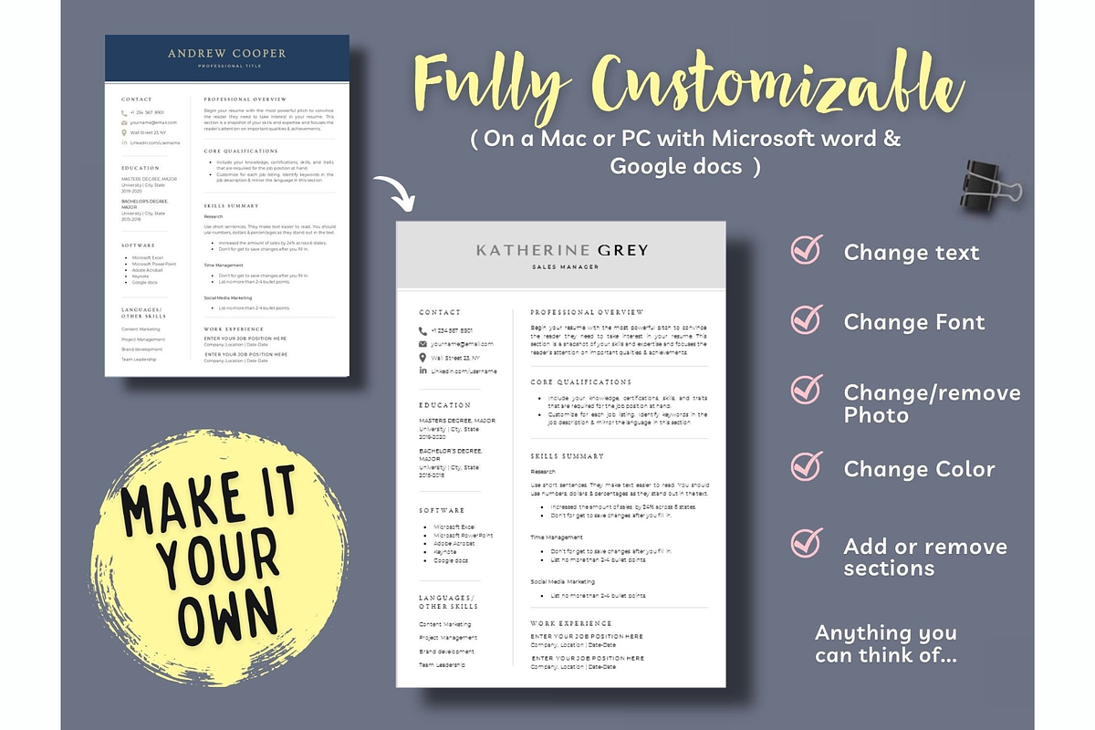 Functional resume cv template, a Resume Template by Climbwithelevator (Photo 4 of 9)