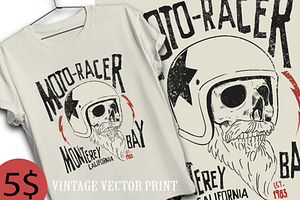 moto race and skull rider