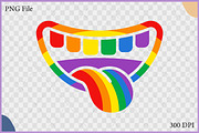 Rainbow Mouth Tongue SVG Clipart, a Healthcare Illustration by Gfx Expert Team (Thumbnail 2 of 3)