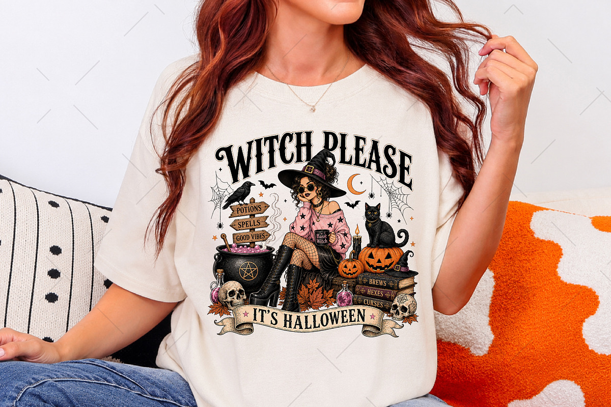 Witch Please It's Halloween PNG, a Seasonal Illustration by OK Design (Photo 2 of 5)