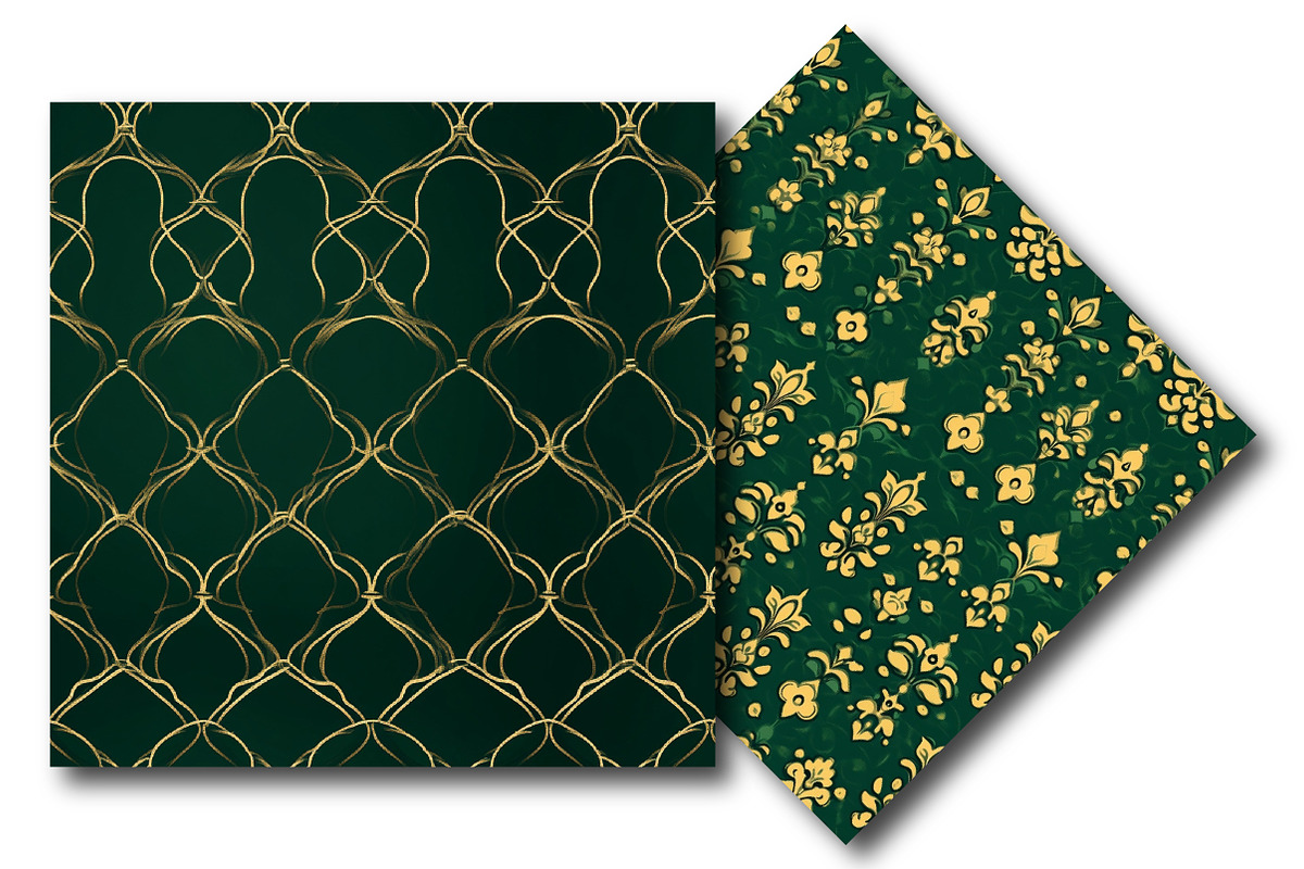 Luxury Emerald Green Pattern, an Illustration by DreamPrint404
