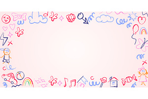 Crayon doodle frame for school, an Illustration by art PVP - market