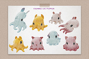 Dumbo Octopus Clipart and Patterns, an Animal Illustration by LukaJreym (Thumbnail 2 of 9)