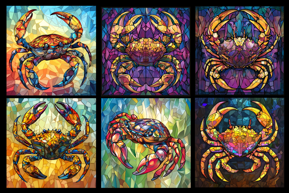 Stained Glass Crab Coloring Pages, an Animal Illustration by protabsorkar11 (Photo 3 of 6)