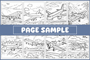 100 Airplane Coloring Pages, a Transportation Illustration by BrightMart (Thumbnail 2 of 3)
