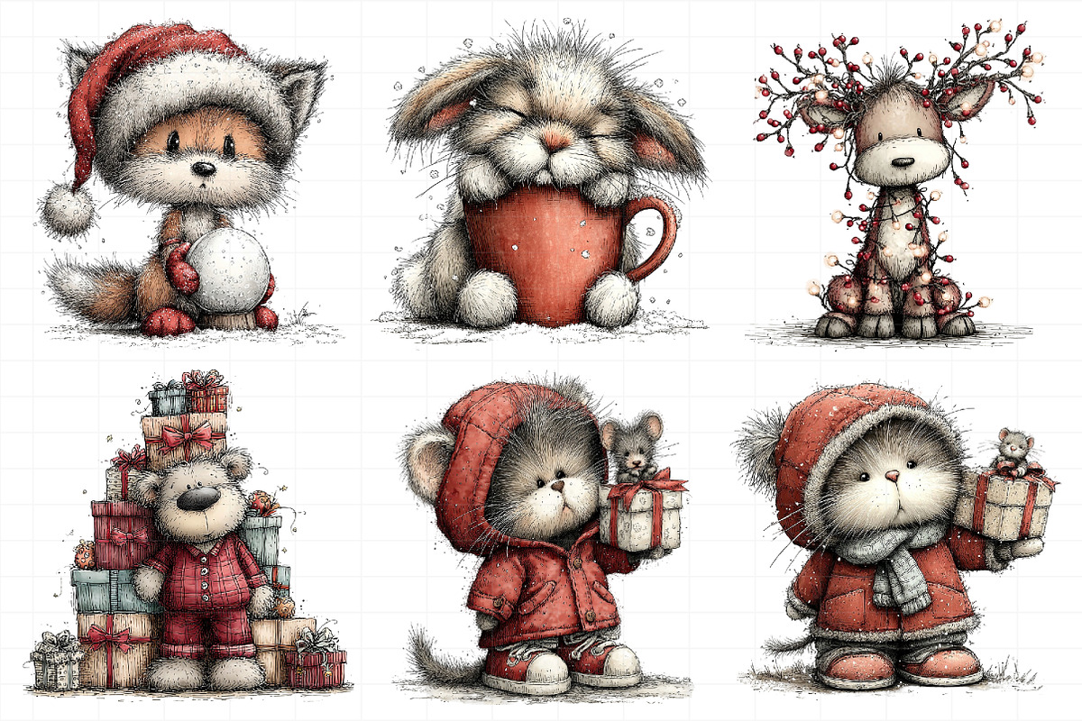 Whimsical Winter Animals Clipart Png, an Illustration by Daily.Designs (Photo 6 of 8)