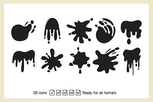 Ink And Paint Splatter Vector Set