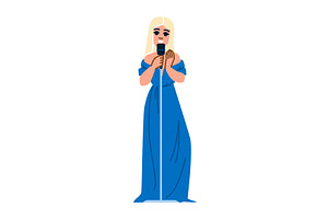 Singer performing live music with, a Person Illustration by pikepicture