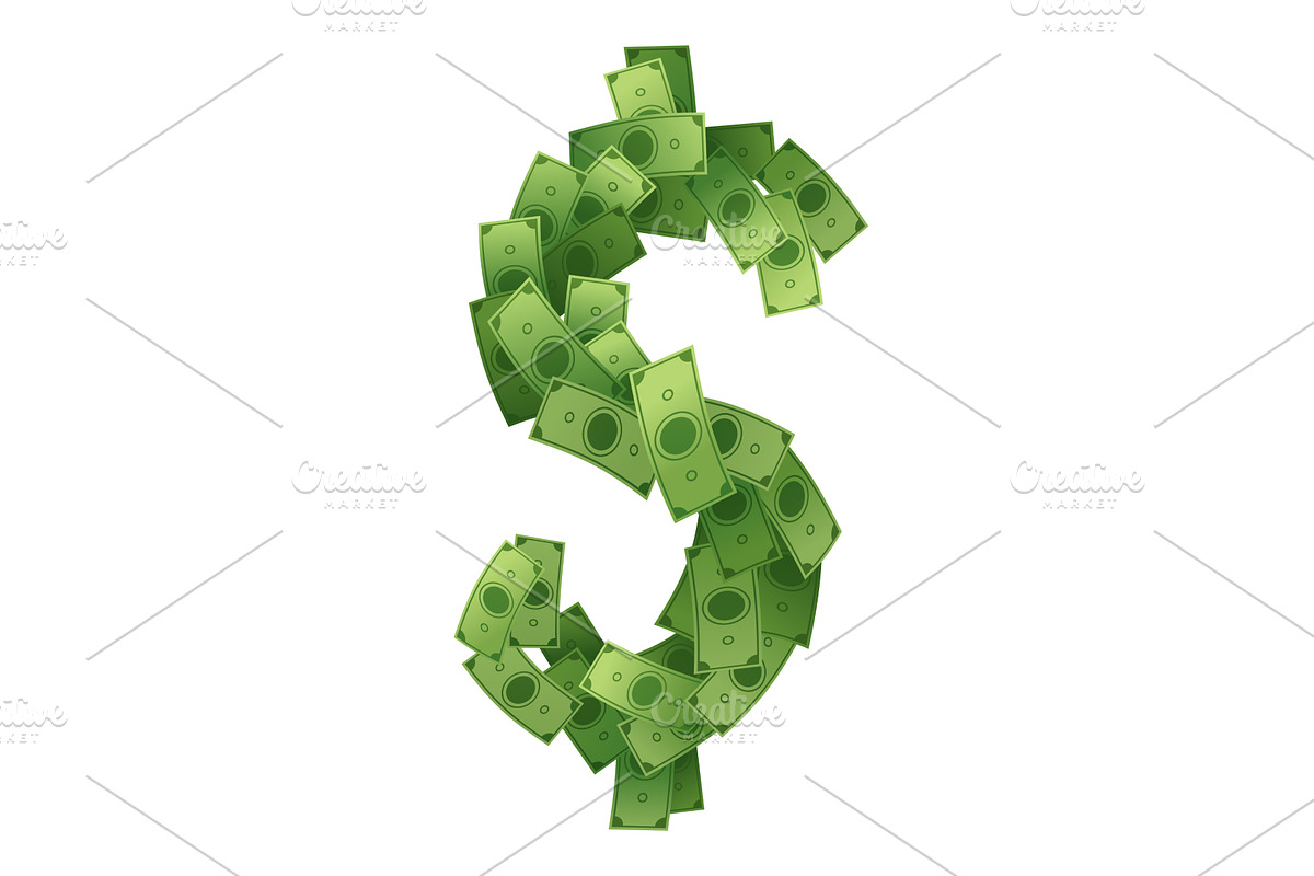 Cartoon money. Paper cash, a Finance Illustration by Things for designers