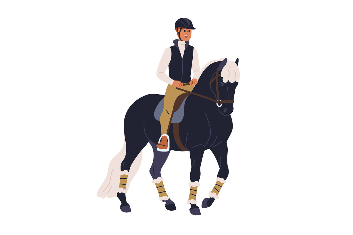 Equestrians riding horse backs set, an Animal Illustration by Good Studio (Photo 5 of 11)