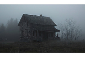 Eerie Abandoned House in Foggy, an Architecture Photo by Lermont51