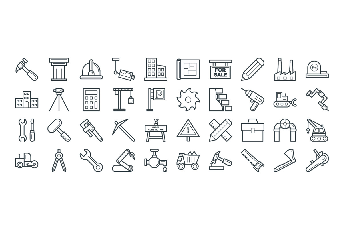 100+ Construction Vector Icons, an Outline Icon by Vectors Market (Photo 3 of 3)