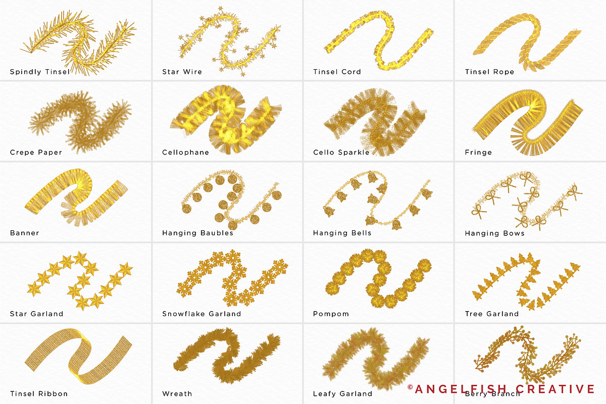 Tinsel Procreate Brush Set, a Brush Add-On by AngelfishCreative (Photo 7 of 11)