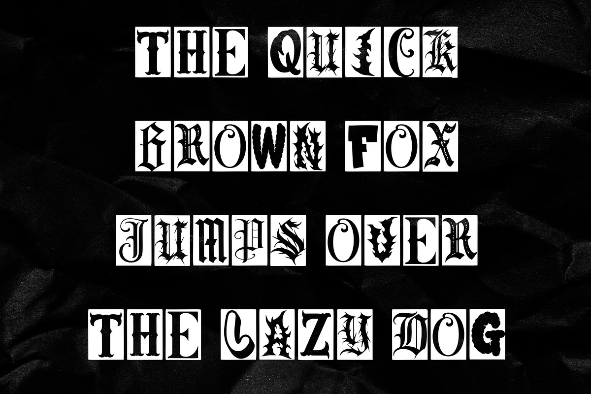 Gothic Collage Font – Ransom Letters, a Blackletter Font by Wicked Creative (Photo 4 of 7)