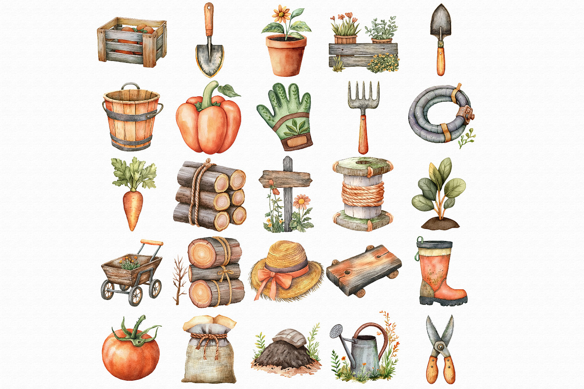 Garden Tools And Supplies Clipart, an Illustration by Libby Wishes (Photo 2 of 7)