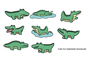 Cute Crocodile Clipart Set, an Animal Illustration by Nattapohncha (Thumbnail 2 of 3)
