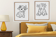 15 Cute Highland Cow Clipart, an Animal Illustration by Art Paradise Studios (Thumbnail 4 of 7)