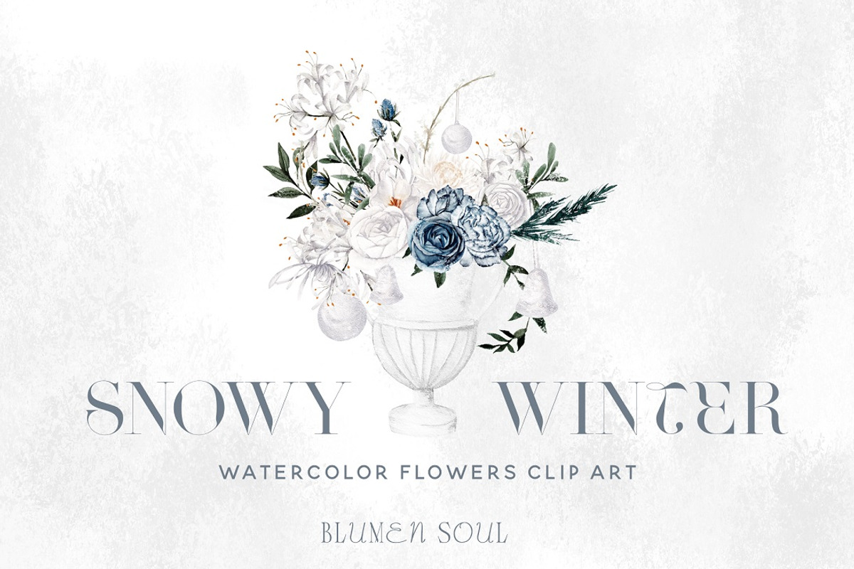 Snowy Winter watercolor flowers, a Decorative Illustration by BlumenSoul (Photo 1 of 6)