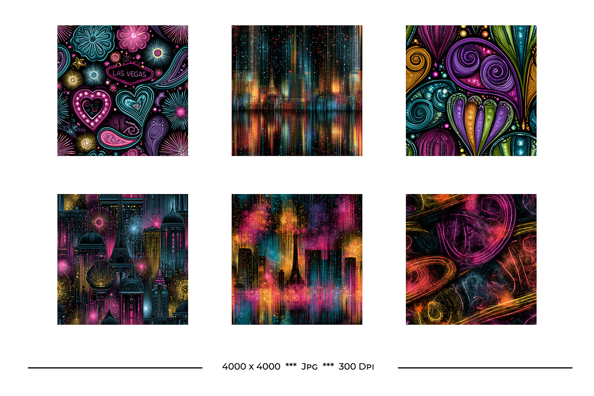 Neon Lights and Signs Retro Art, a Pattern Graphic by karenfoleyphoto (Photo 6 of 9)