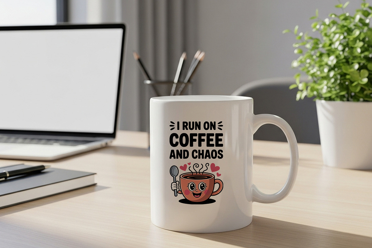 Coffee Chaos Cute Quote SVG Design, an Object Illustration by Annudesign (Photo 4 of 10)