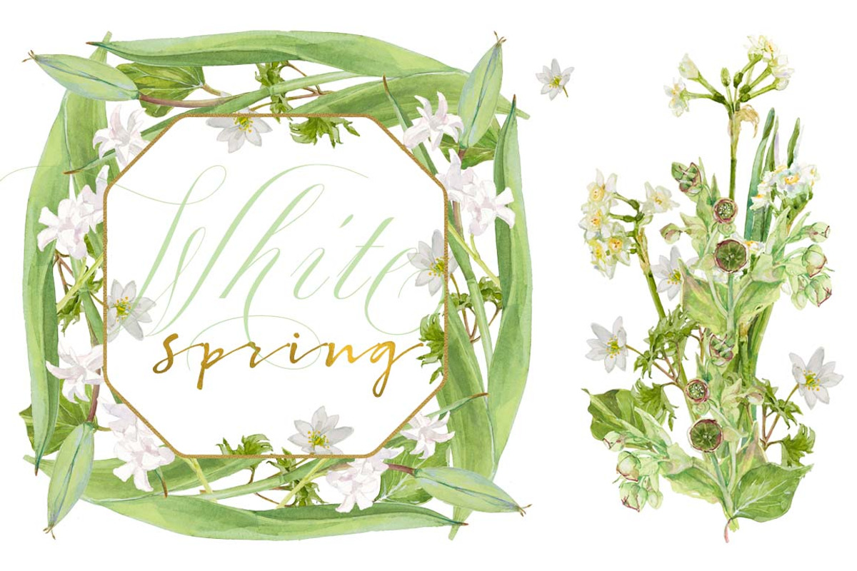 White Bouquets&Wreaths in watercolor, an Illustration by watercolorwild.graphics (Photo 13 of 14)