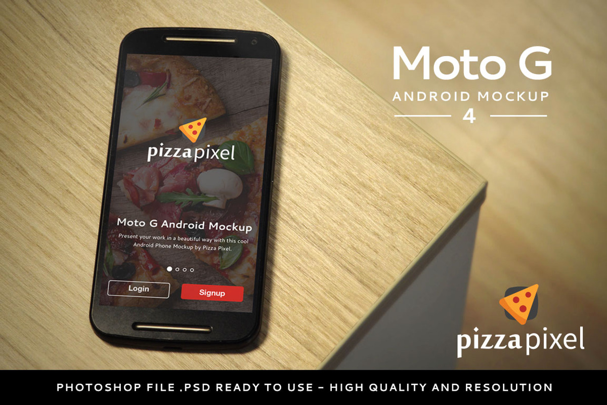 Mockup Moto G Easy Android Mockup 4, an iPhone Mockup by Pizza Pixel (Photo 1 of 5)