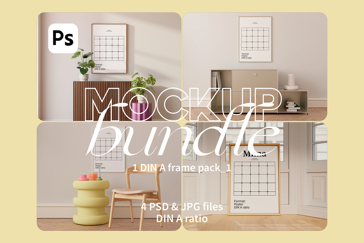 Artwork Frame Mockups DIN A Ratio, a Household Mockup by Bonumo (Photo 1 of 10)