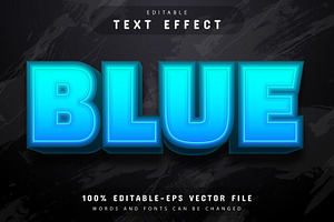 Blue 3d Text Effect Editable