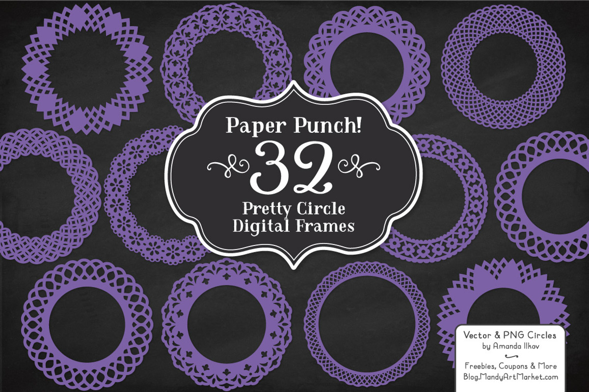 Purple Lace Vector Frames, an Illustration by Amanda Ilkov (Photo 2 of 5)
