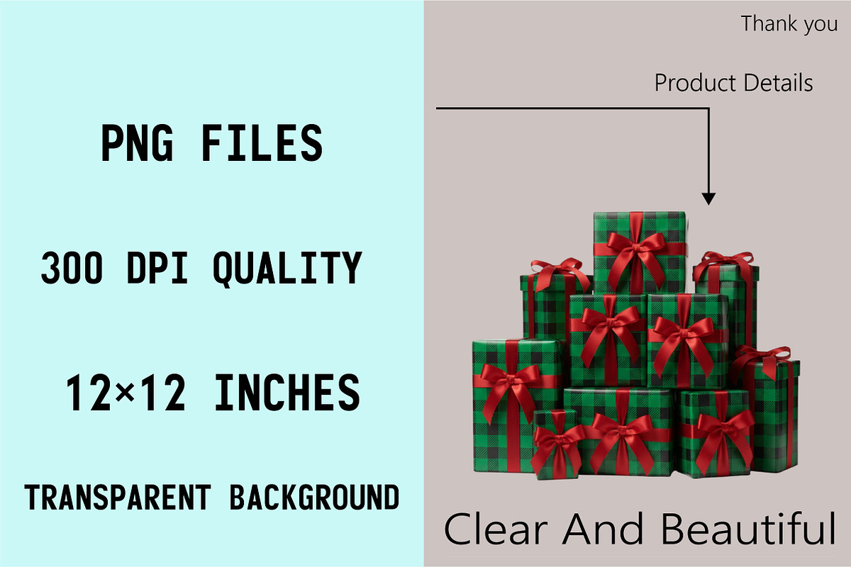 Green Buffalo Plaid Christmas Clipar, an Illustration by SVGArt (Photo 4 of 8)
