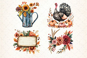 Happy Thanksgiving Floral Clipart, an Illustration by DreamCafeArt (Thumbnail 5 of 6)