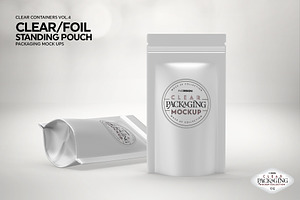 Clear /Foil Stand Up Pouch Mockup