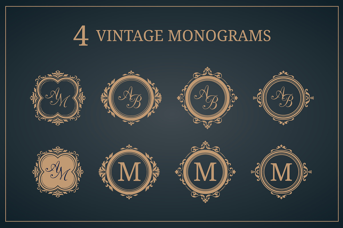 Wedding invitations with monograms, an Invitation Template by MARIA KOLYADINA (Photo 3 of 3)
