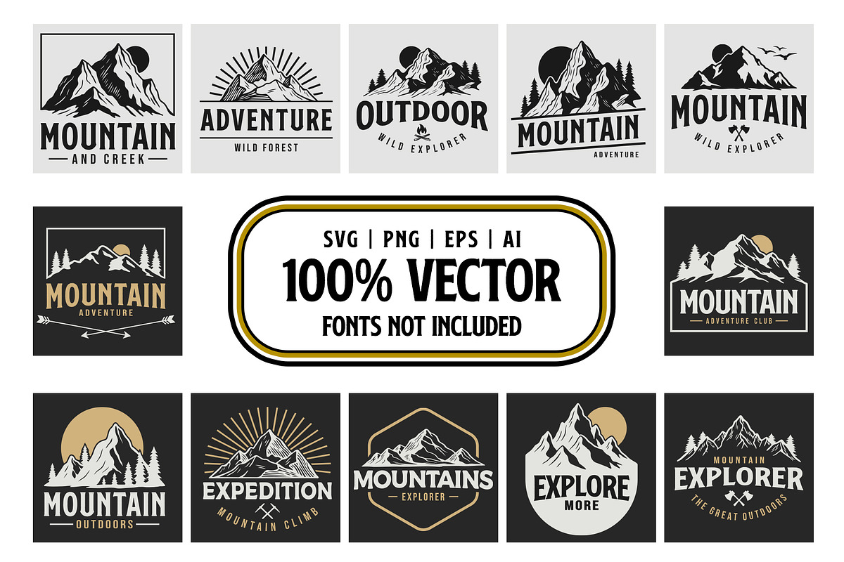 Mountain Adventure Logo Bundle, an Illustration by Tekuni (Photo 16 of 16)