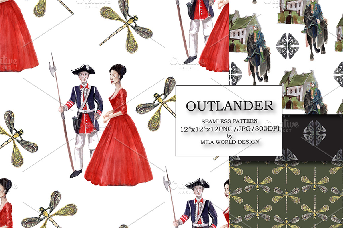 Outlander Seamless Pattern, a Pattern Graphic by MilaWorldDesign