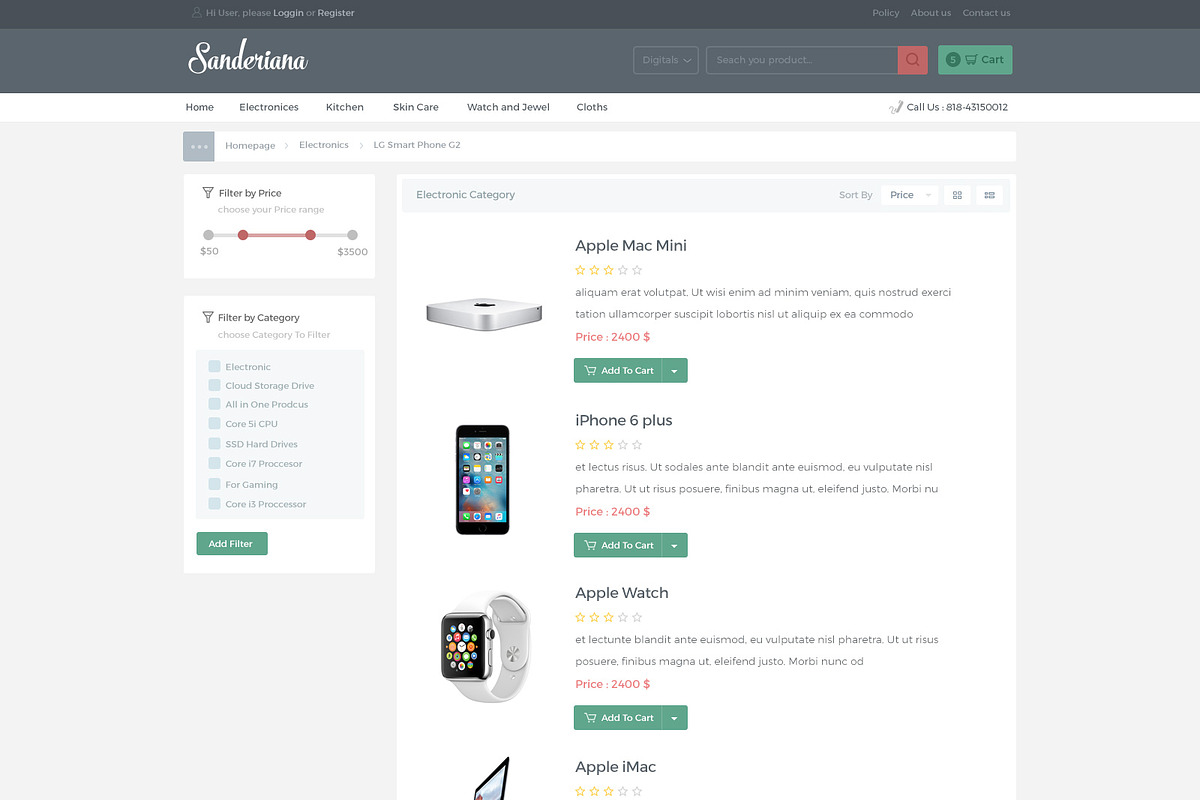 Sanderiana Ecommerce Theme, a Websites & App Template by Radian (Photo 2 of 3)