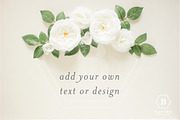 Flat Lay Photo with White Flowers, a Product Mockup by Banter Design Co. (Thumbnail 2 of 2)