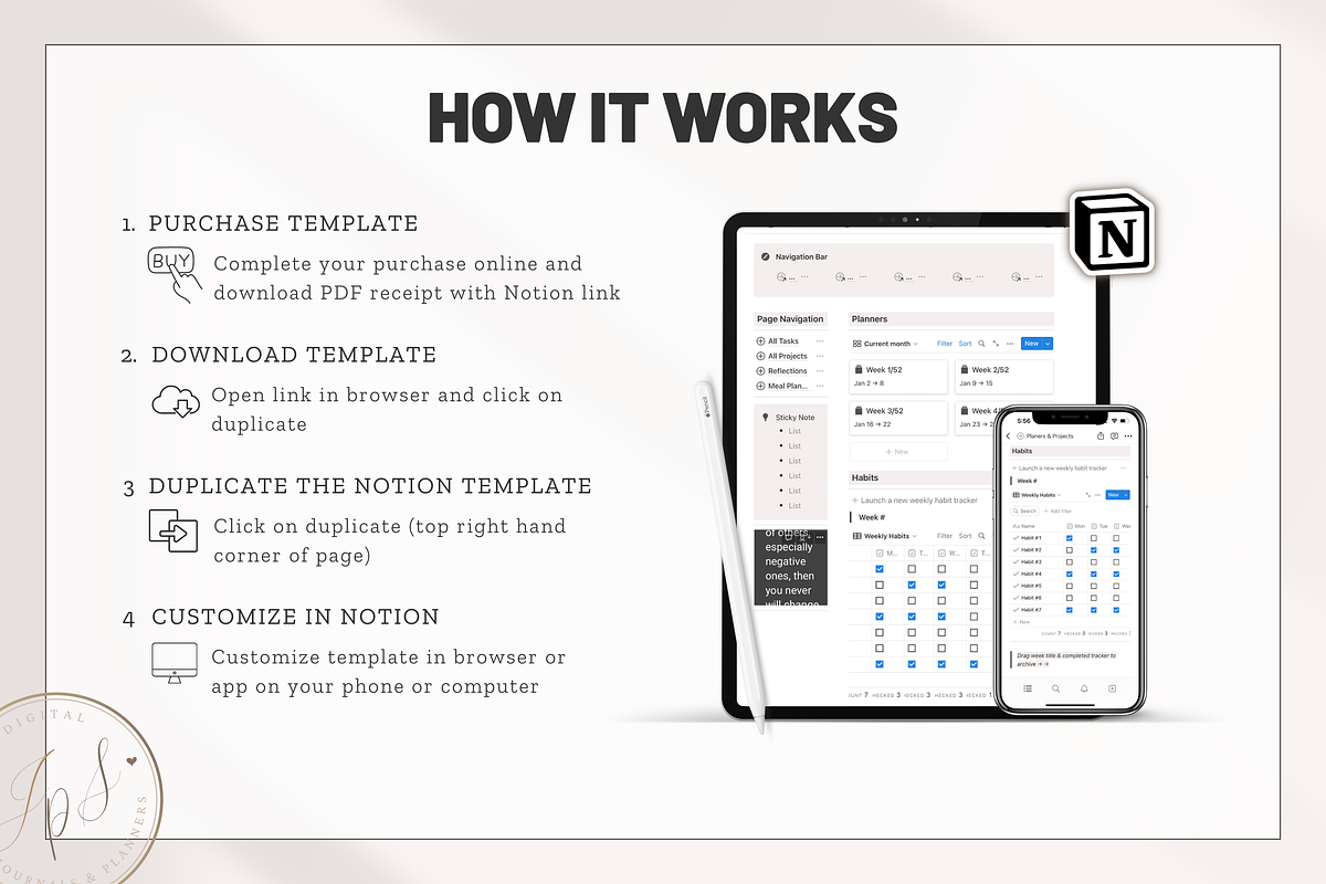Notion Life and Work Planner, an App Template by Designs by Darowan (Photo 10 of 10)
