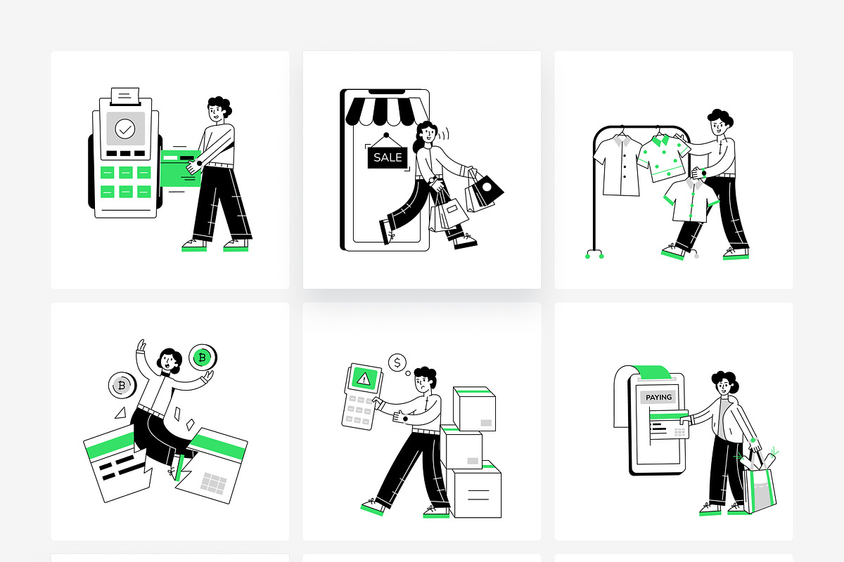 Shopping and POS Payment Illustratio, a Person Illustration by Vectors Market (Photo 6 of 7)