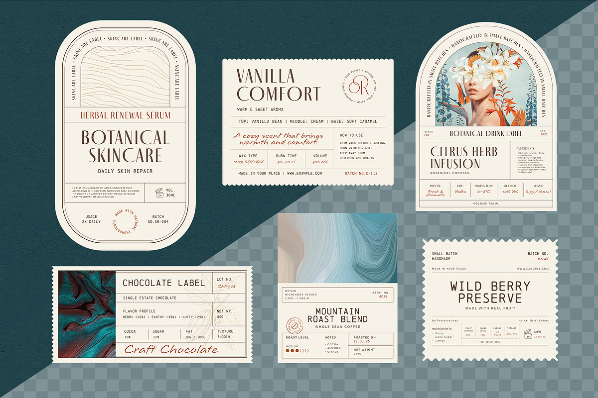 Product Label Template Set, a Stationery Template by BrandPacks (Photo 2 of 14)