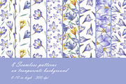 Spring flowers bundle PNG + patterns, an Illustration by Alena Kurian (Thumbnail 4 of 10)