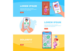 Kids gps. safety navigation smart, a Technology Illustration by Onyx