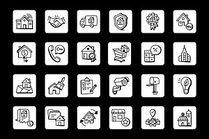 Pack Of 150 Doodle Real Estate Icons