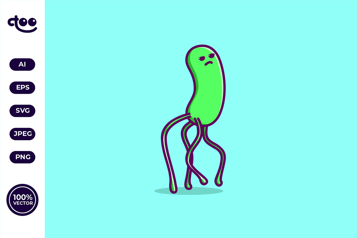 Simple Helicobacter pylori cartoon, a Healthcare Illustration by Satisfactoons