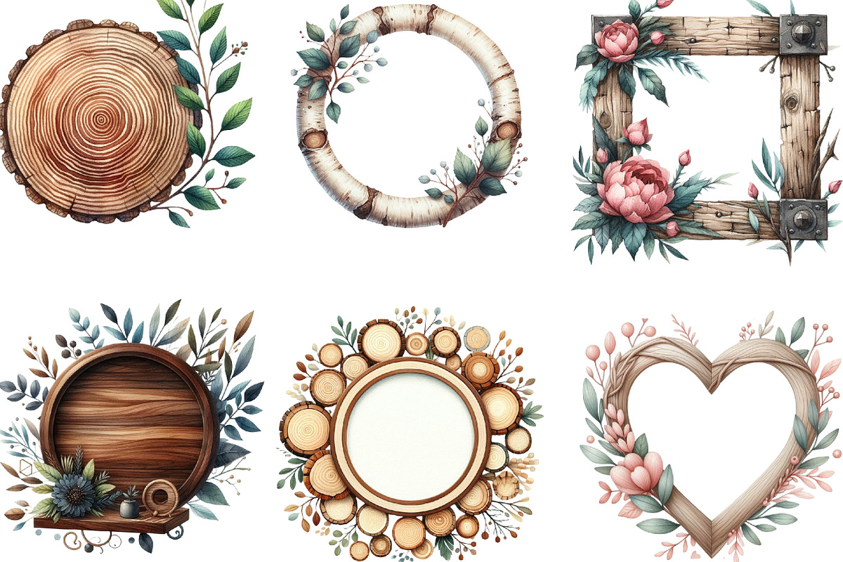Wooden Frame Sublimation Clipart, an Illustration by Designking (Photo 3 of 4)