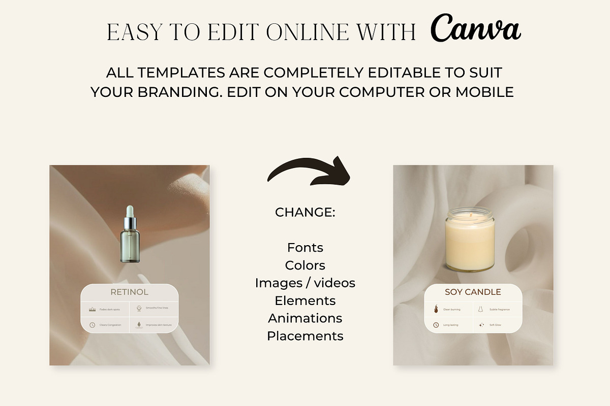 SKINCARE Canva templates, a Social Media Template by Studio Suvelle (Photo 5 of 9)
