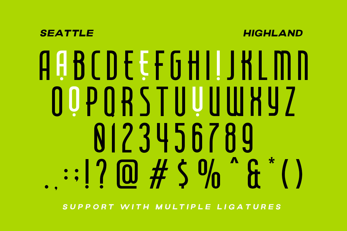 Seattle Highland - Condensed Font, a Sans Serif Font by Letterhend Studio (Photo 8 of 10)