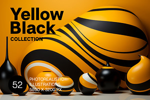 Yellow and Black World - 52 images, a Decorative Illustration by Handmadefont