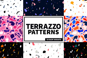 Terrazzo Seamless Patterns Set